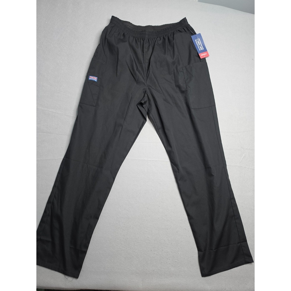 Cherokee Uniform Scrub Pants Womens Large Black Tapered Leg Medical Workwear NWT